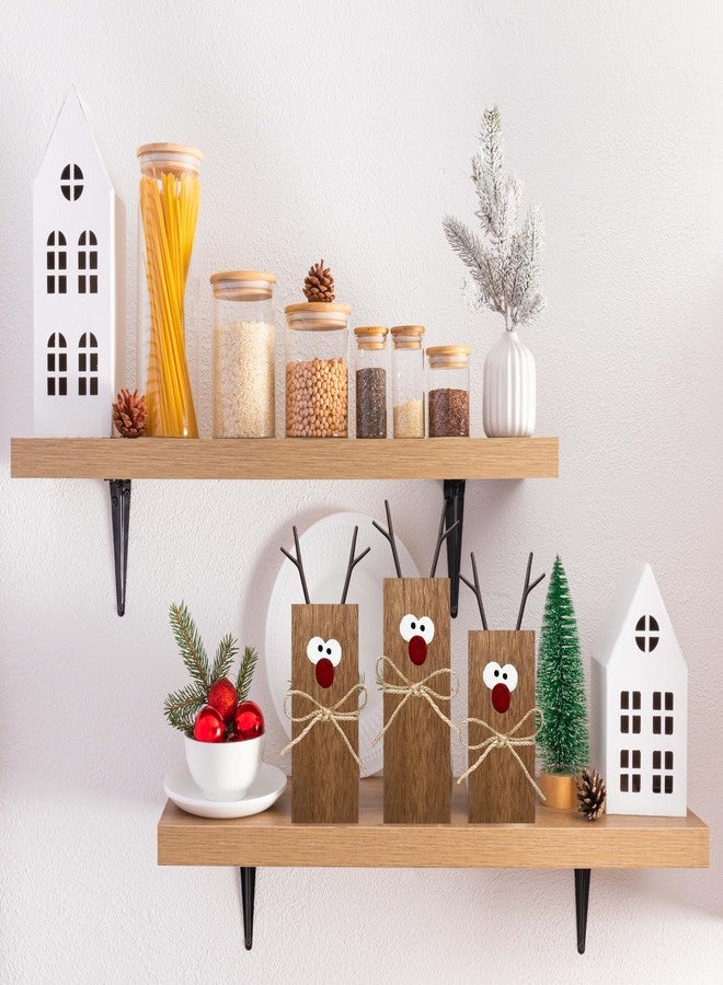 HRENCY 3Pcs Reindeer Table Signs Christmas Decorations Indoor Farmhouse Winter Decor Christmas Vintage Reindeer Blocks for Office Kitchen Home Decor - Image 3